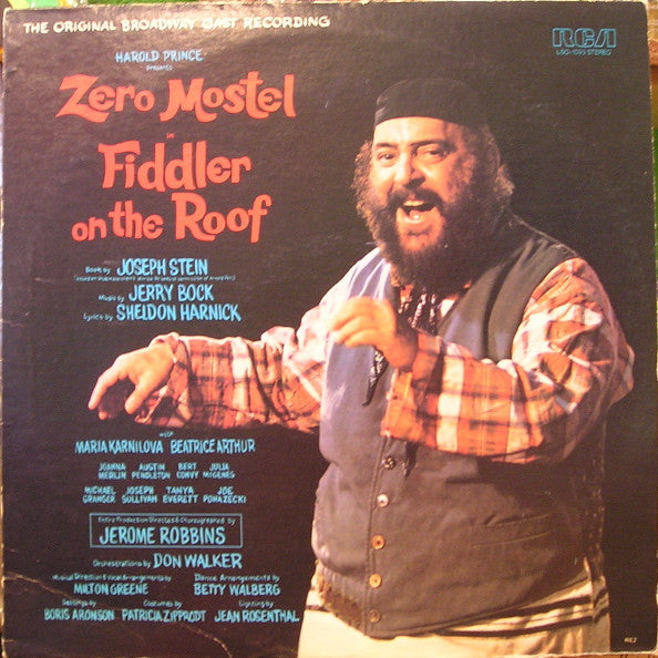 “Fiddler On The Roof” Original Broadway Cast, Jerry Bock – Zero Mostel In Fiddler On The Roof (The Original Broadway Cast Recording) (LP, Album, RE) (Very Good (VG))